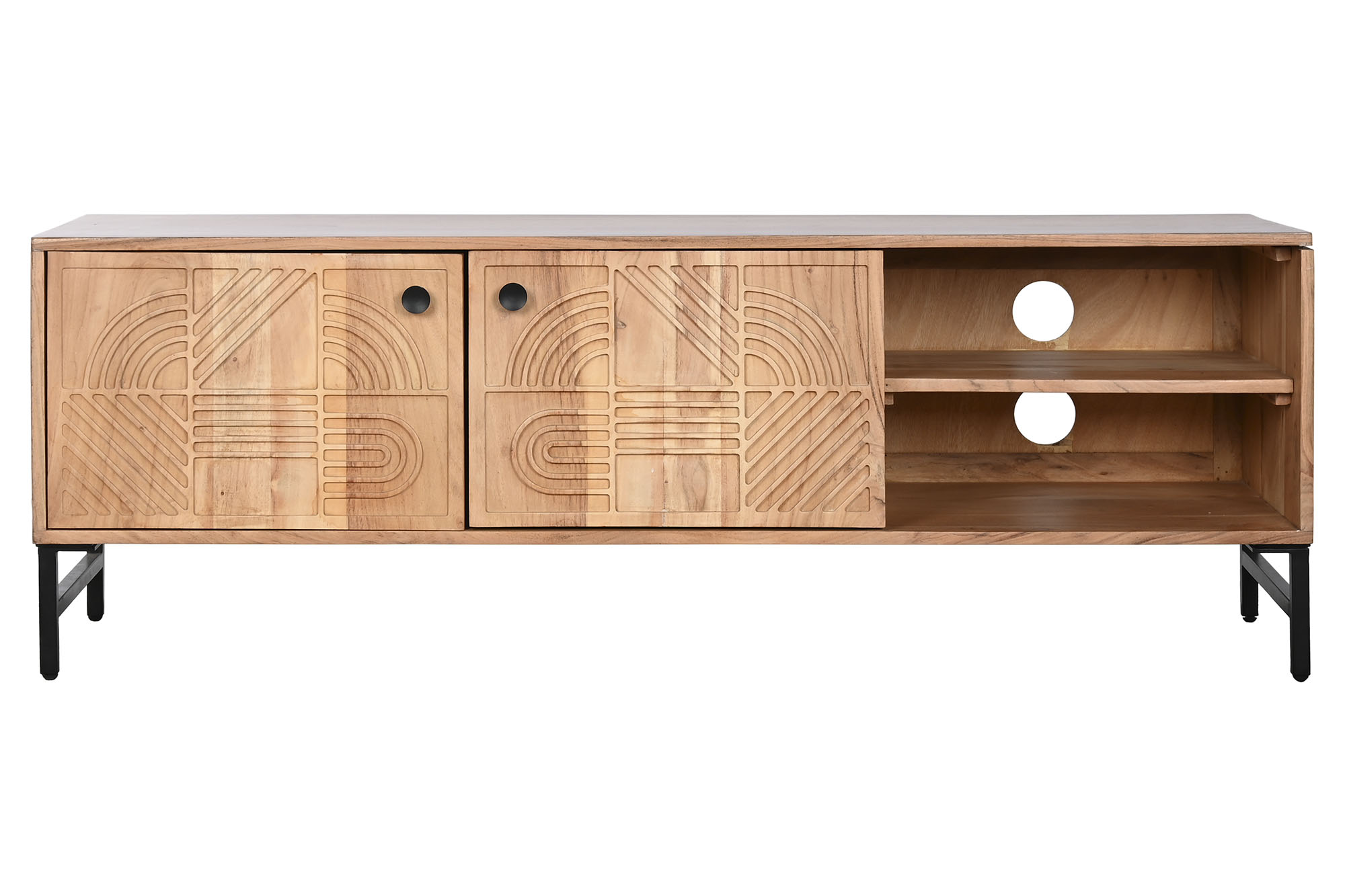 Mueble tv acacia metal 145x40x45 38,95 natural