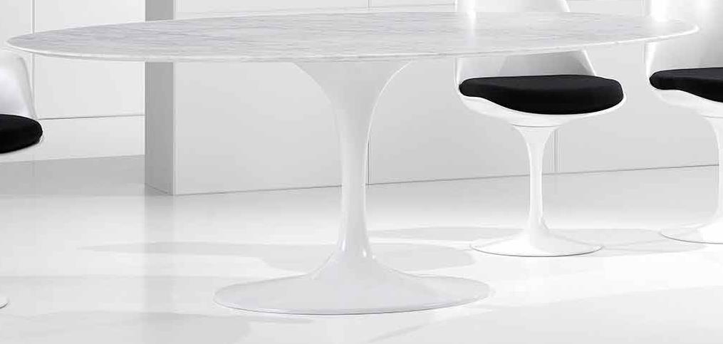 Mesa comedor metal marmol 180x100x76 blanco