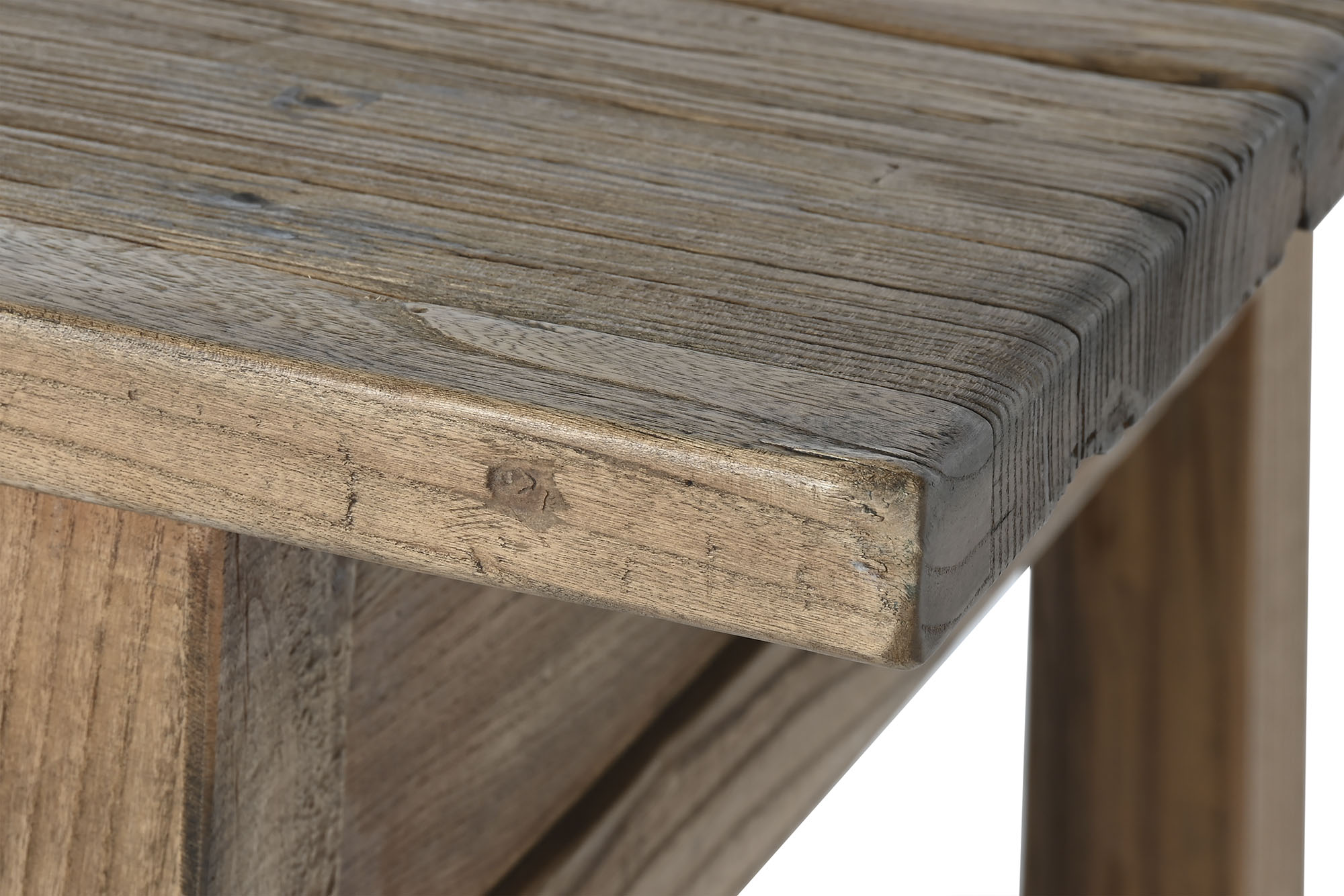 Mesa olmo macizo 169x75x85 3 cajones natural
