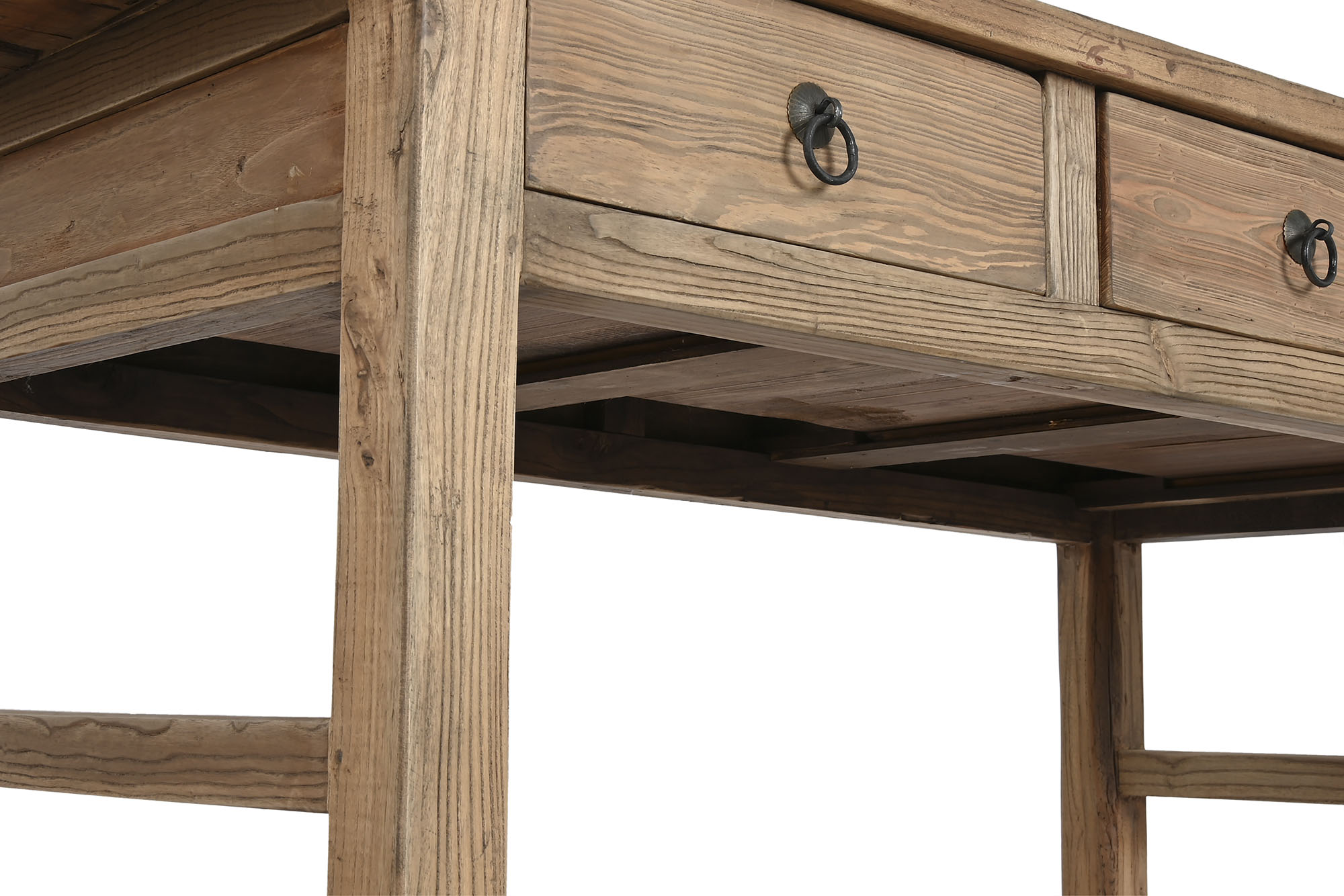 Mesa olmo macizo 169x75x85 3 cajones natural