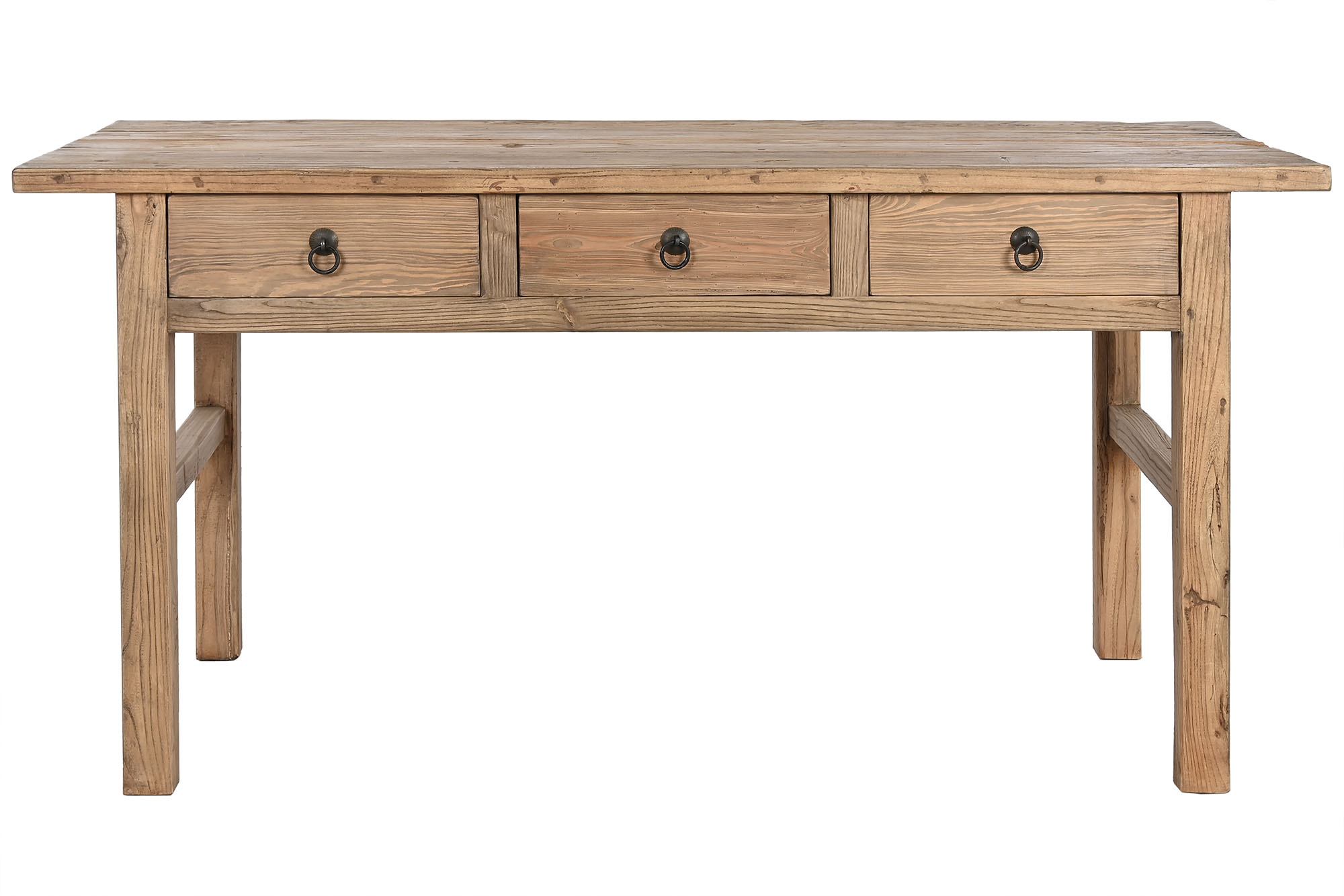 Mesa olmo macizo 169x75x85 3 cajones natural