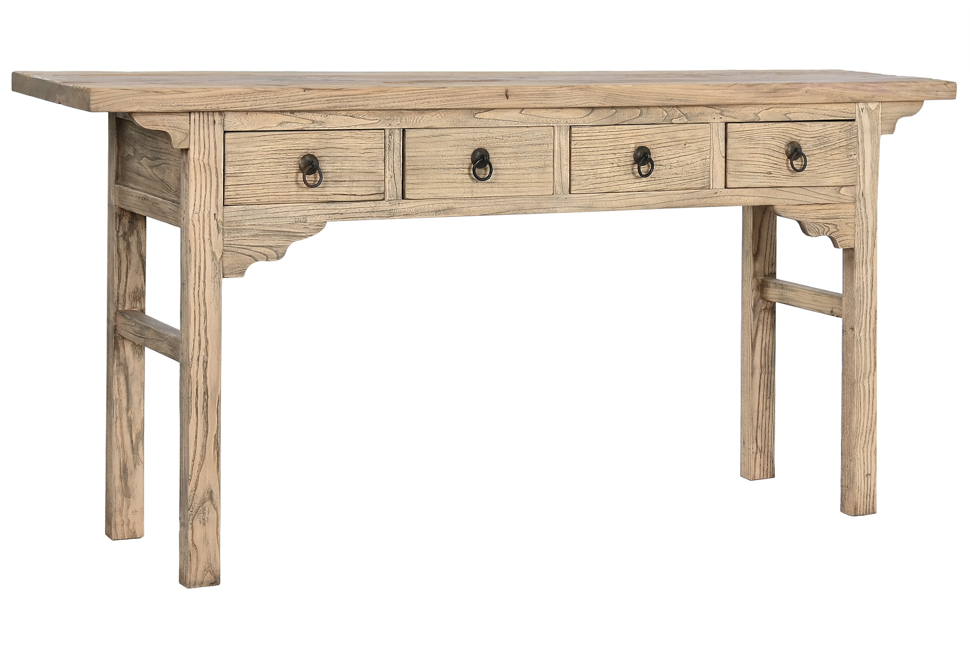 Consola olmo macizo 178x38x85 4 caj natural