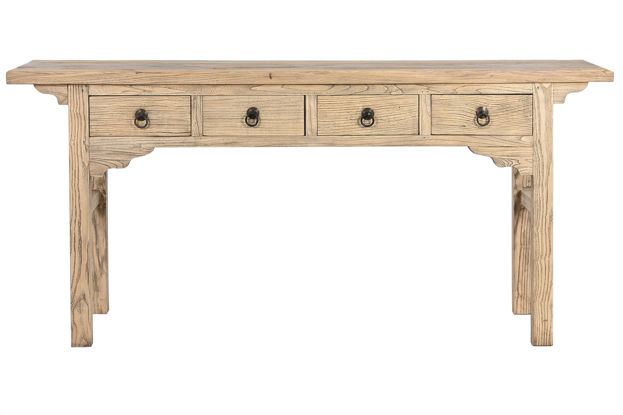 Consola olmo macizo 178x38x85 4 caj natural