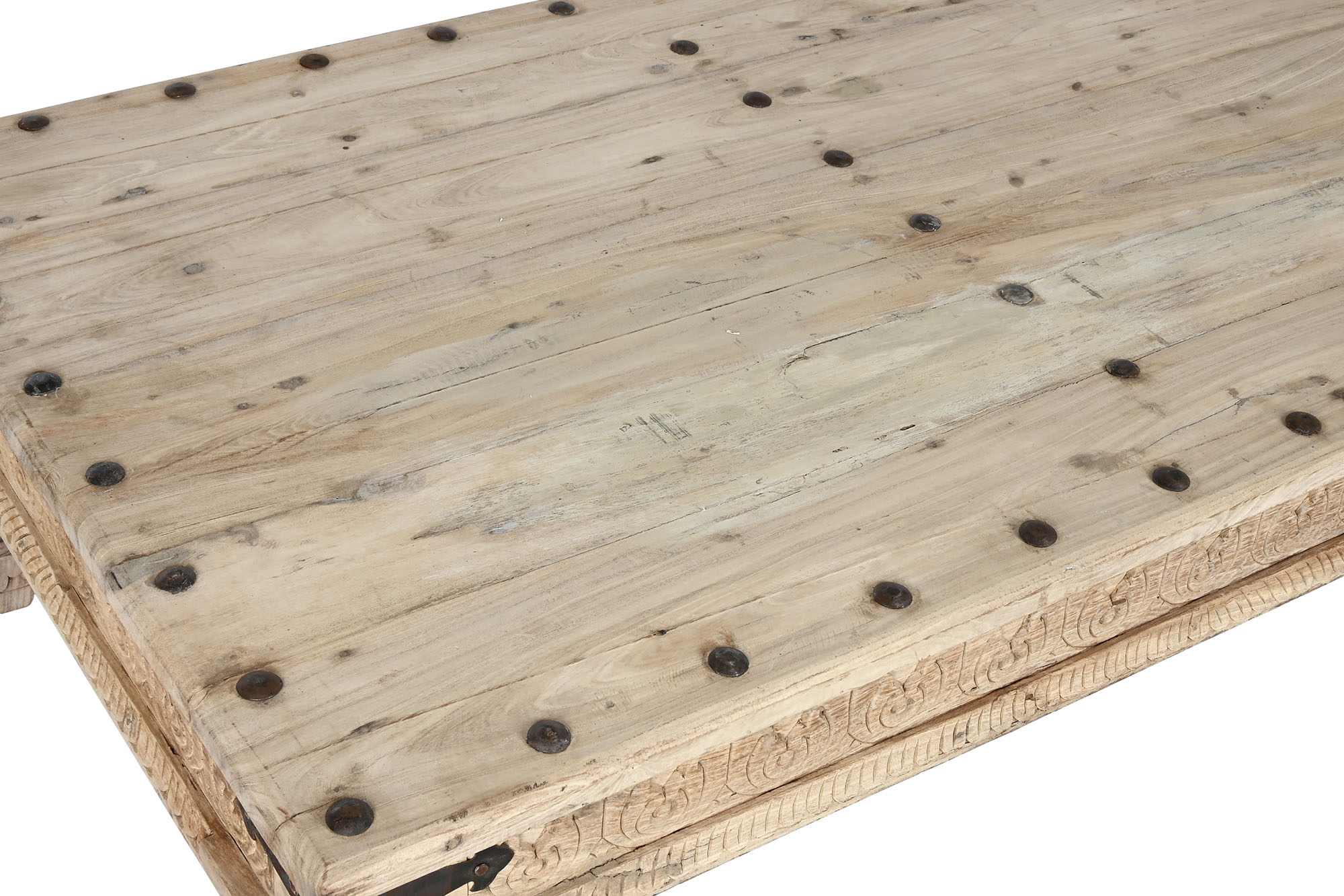 Mesa centro madera maciza 150x90x45 tallada