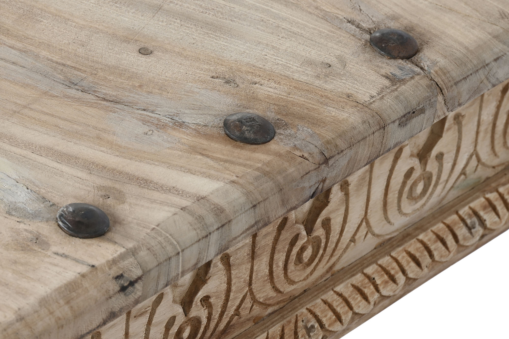Mesa centro madera maciza 150x90x45 tallada