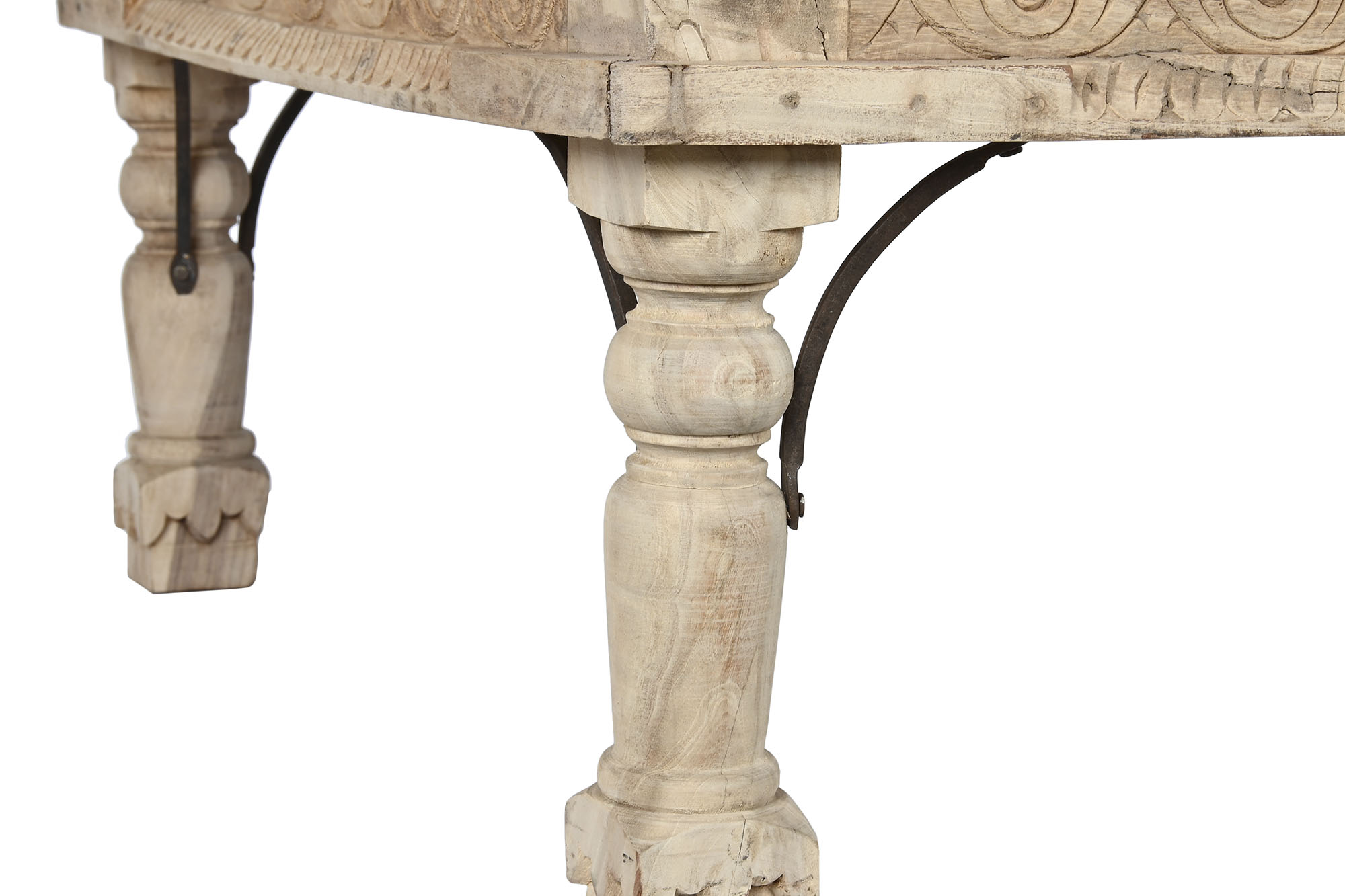Mesa centro madera maciza 150x90x45 tallada