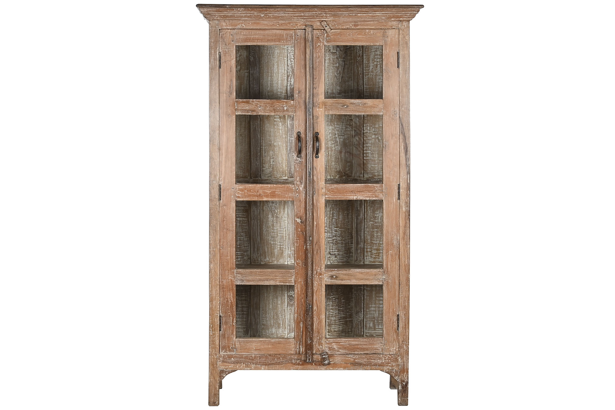 Vitrina madera reciclada 105x45x185 decape blanco