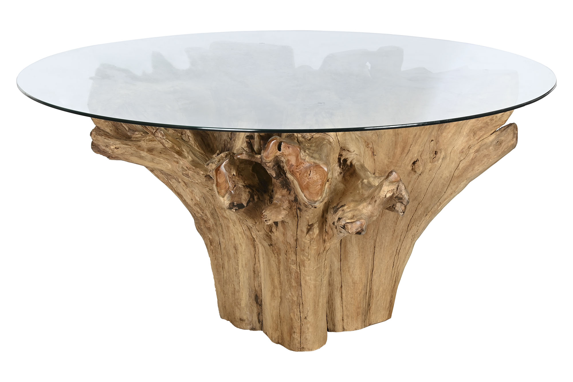 Mesa comedor raiz de teca 160x160x76