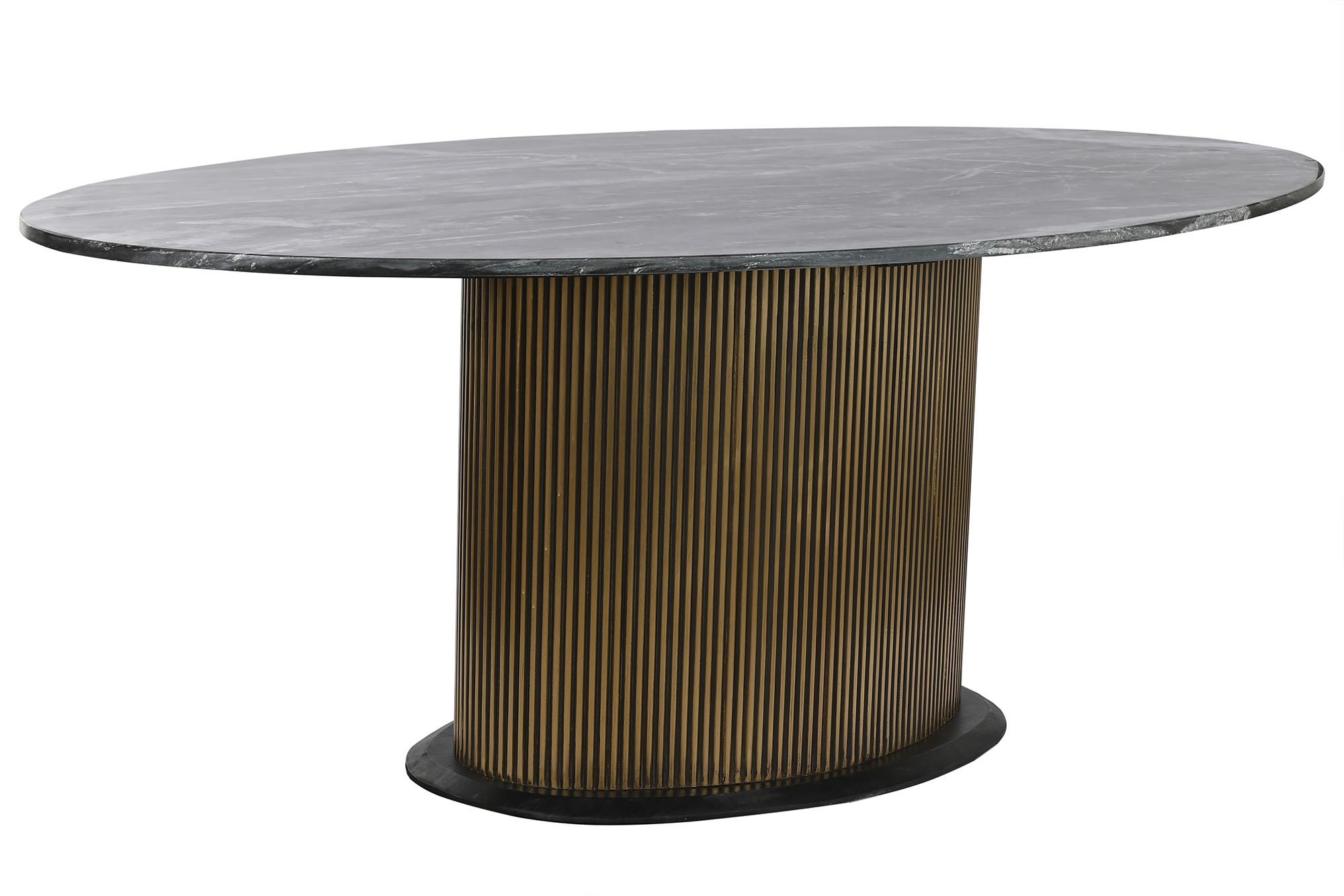 Mesa ovalada comedor laton marmol 200x110x76 negro