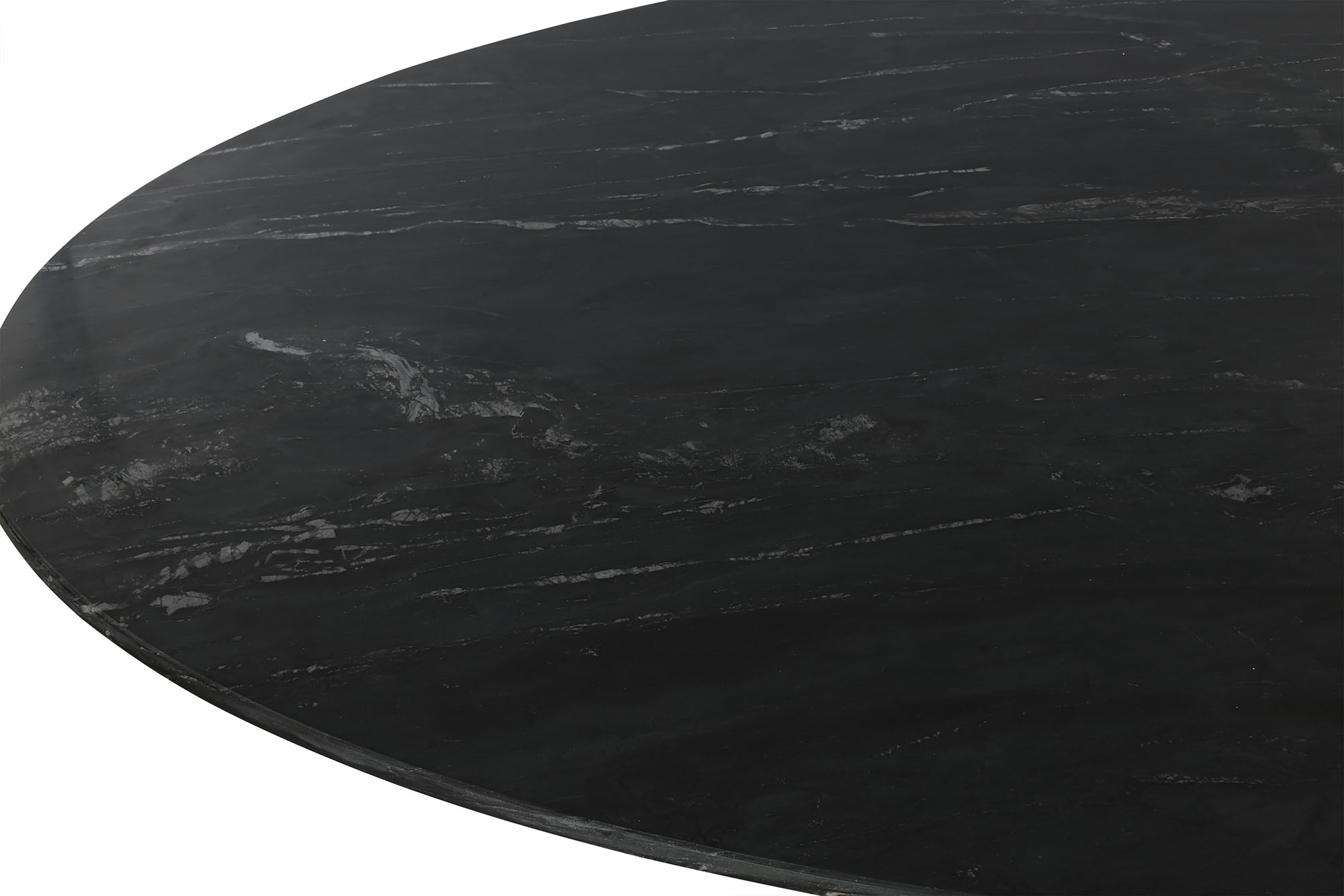 Mesa ovalada comedor laton marmol 200x110x76 negro