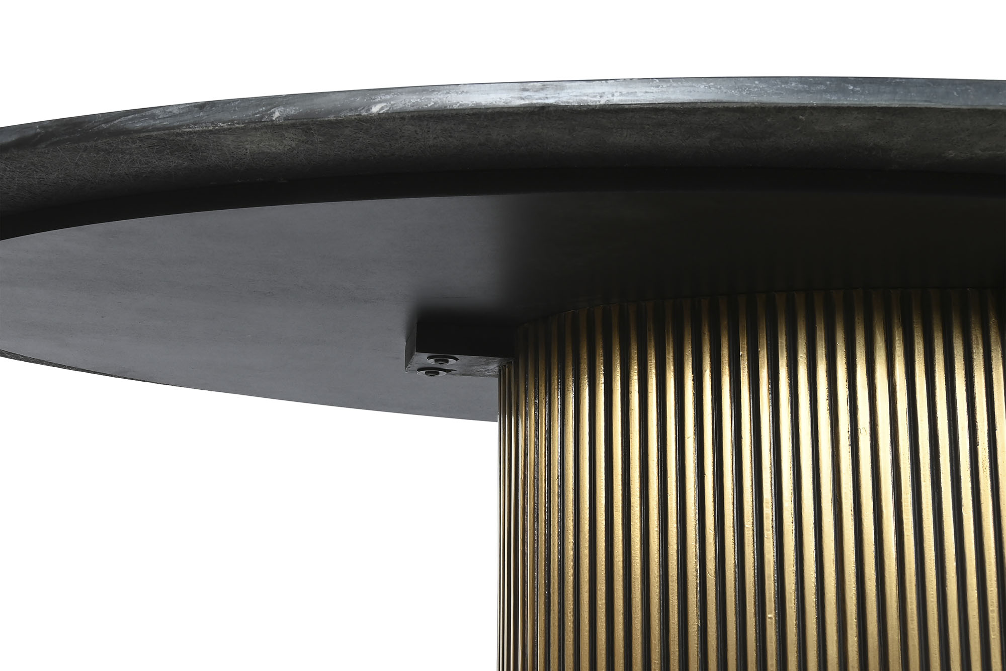 Mesa ovalada comedor laton marmol 200x110x76 negro