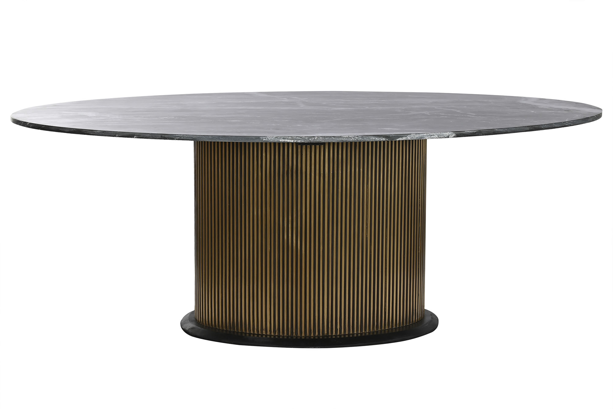 Mesa ovalada comedor laton marmol 200x110x76 negro