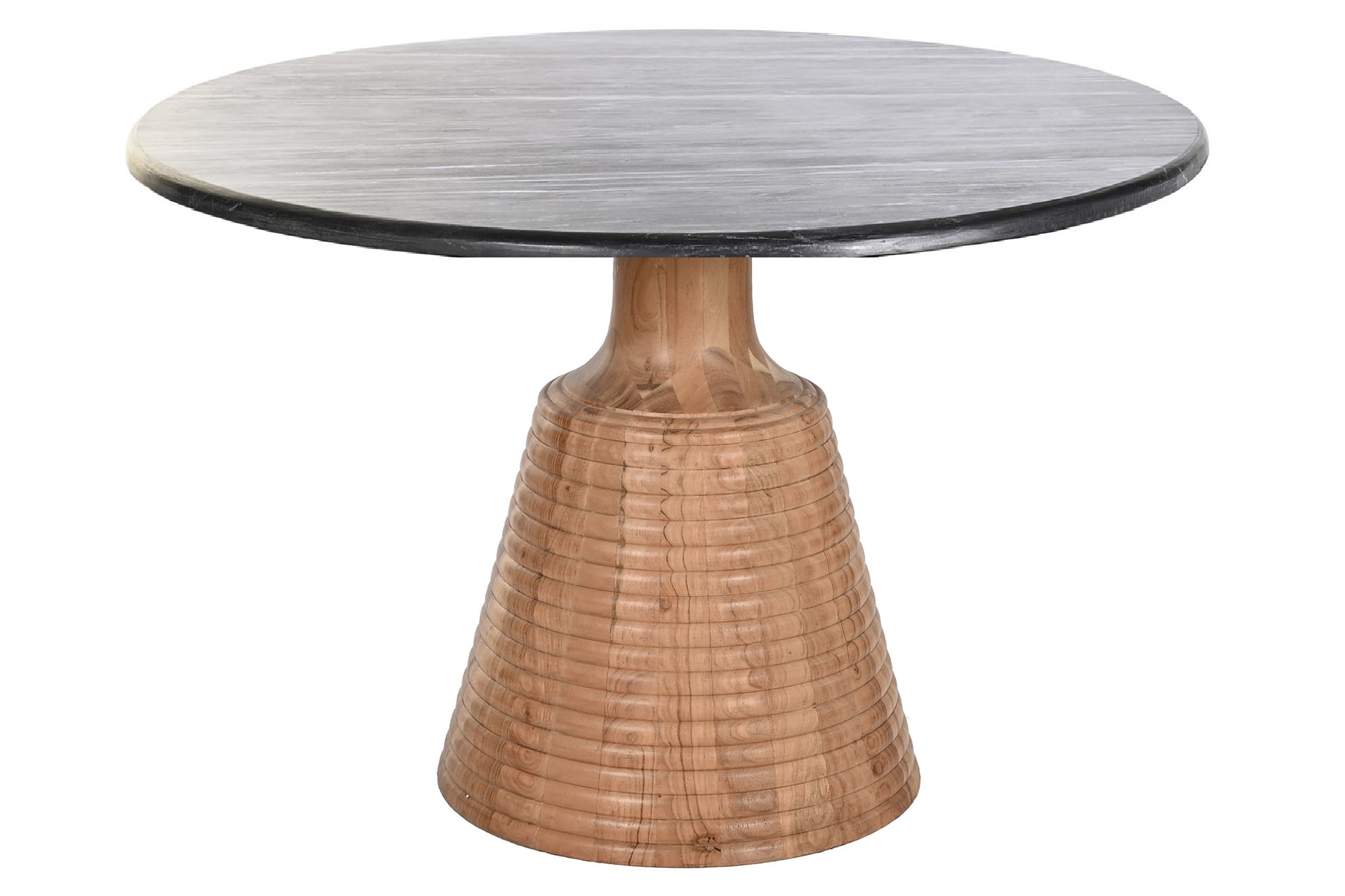 Mesa comedor acacia marmol 115x115x76 negro