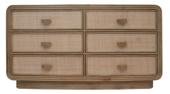 Comoda madera ratan 160x42x88