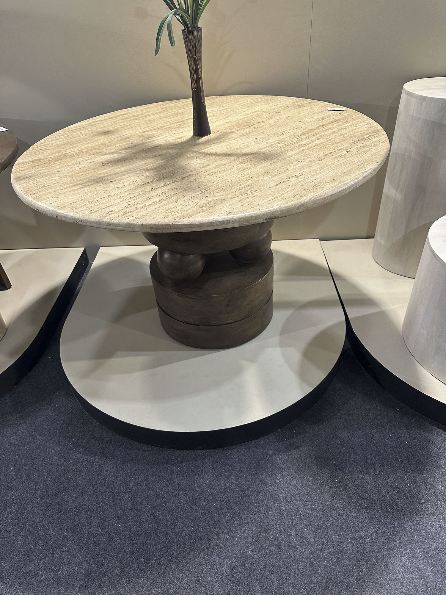 Mesa redonda comedor mango marmol 120x120x76