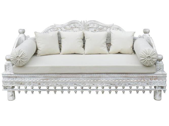 Sofa mango poliester 185x80x90 tallado