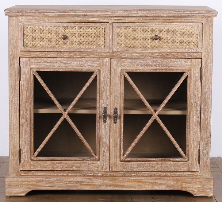 Aparador teca ratan 100x45x90