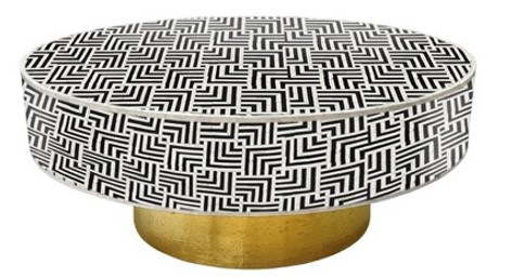Mesa centro resina 107x107x47 hueso blanco
