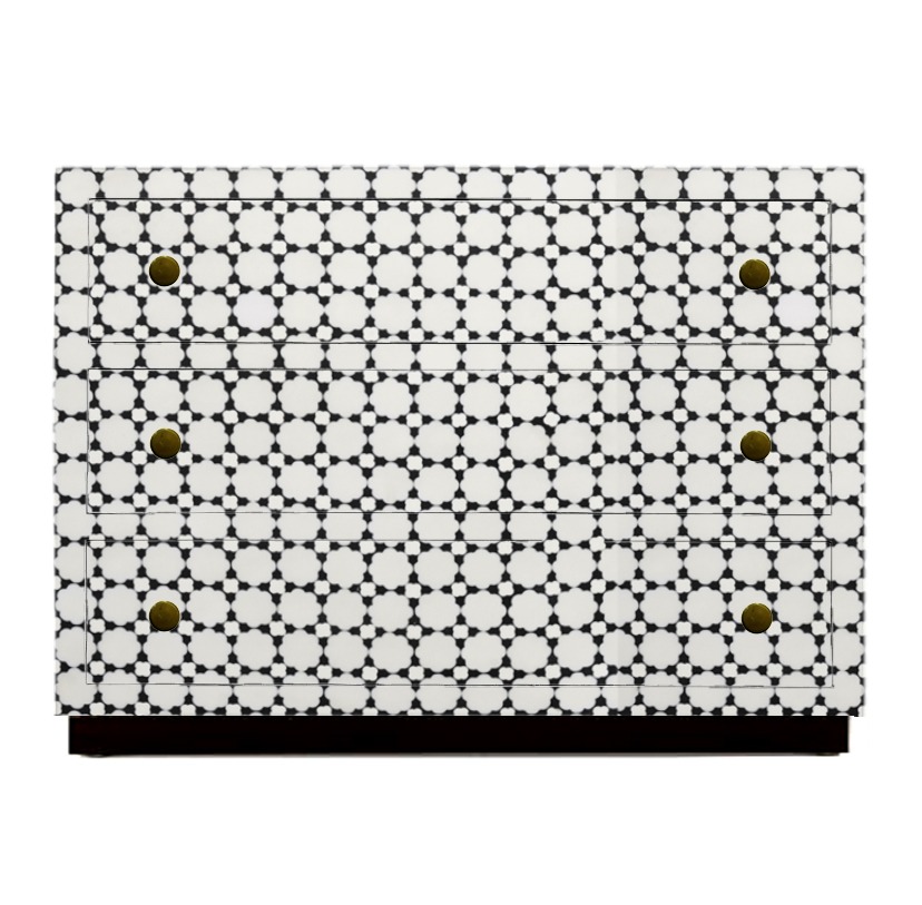 Comoda resina 110x50x90 hueso bicolor