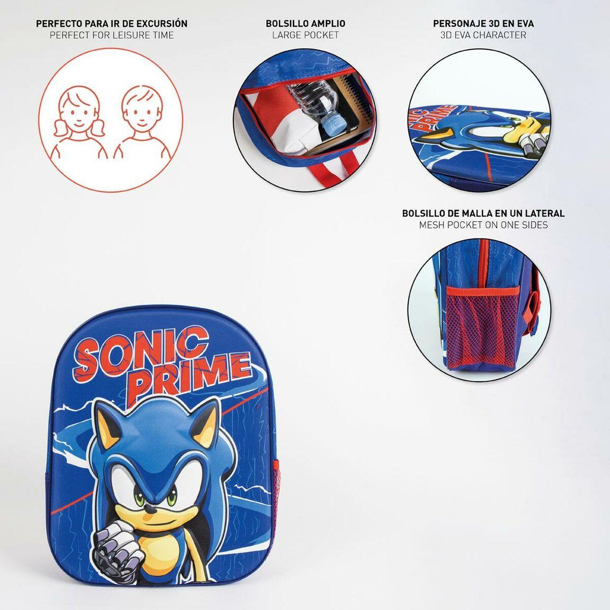 Mochila Escolar Sonic Azul 25 x 10 x 31 cm