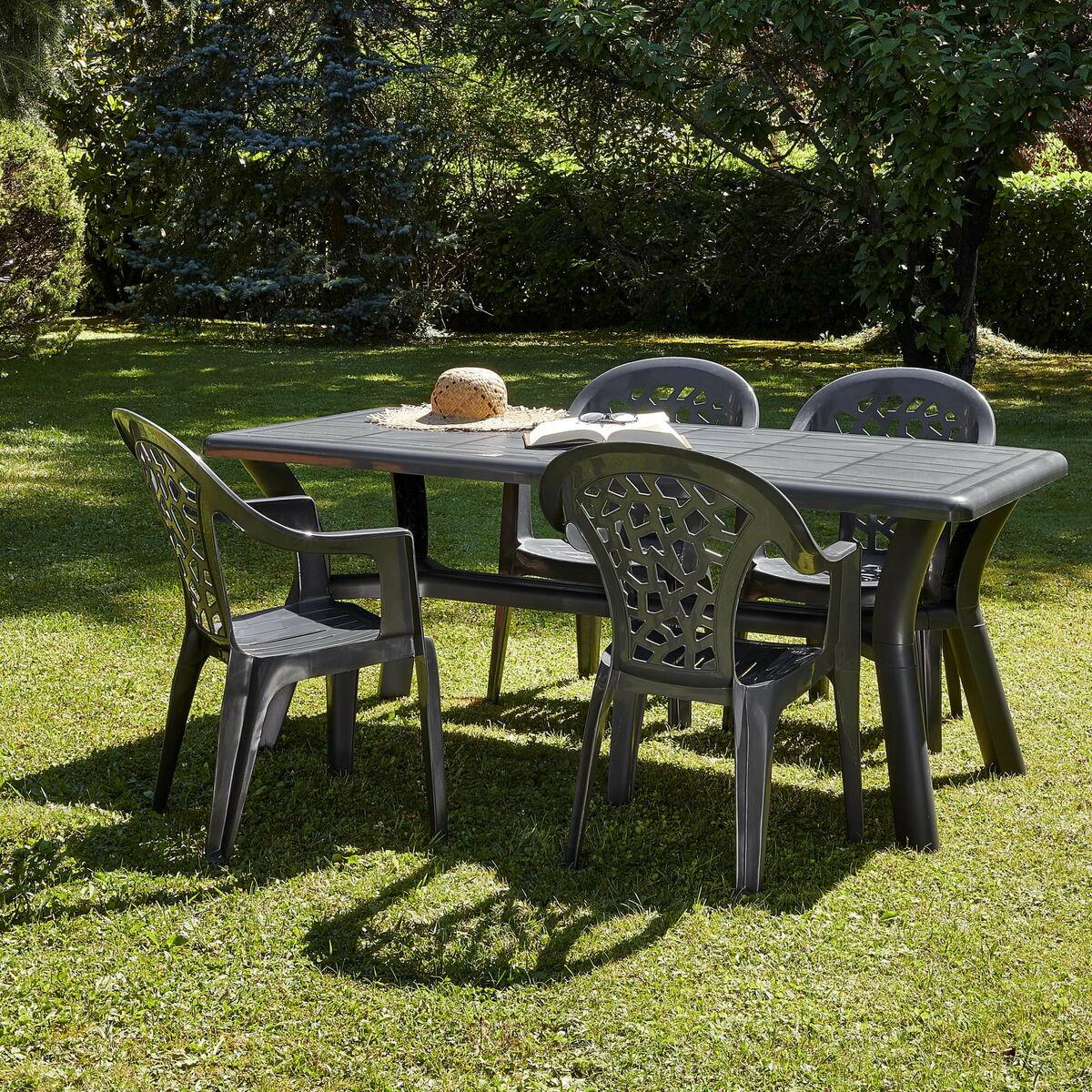 Mesa Garbar Antracita Polipropileno 90 x 74 x 180 cm Rectangular