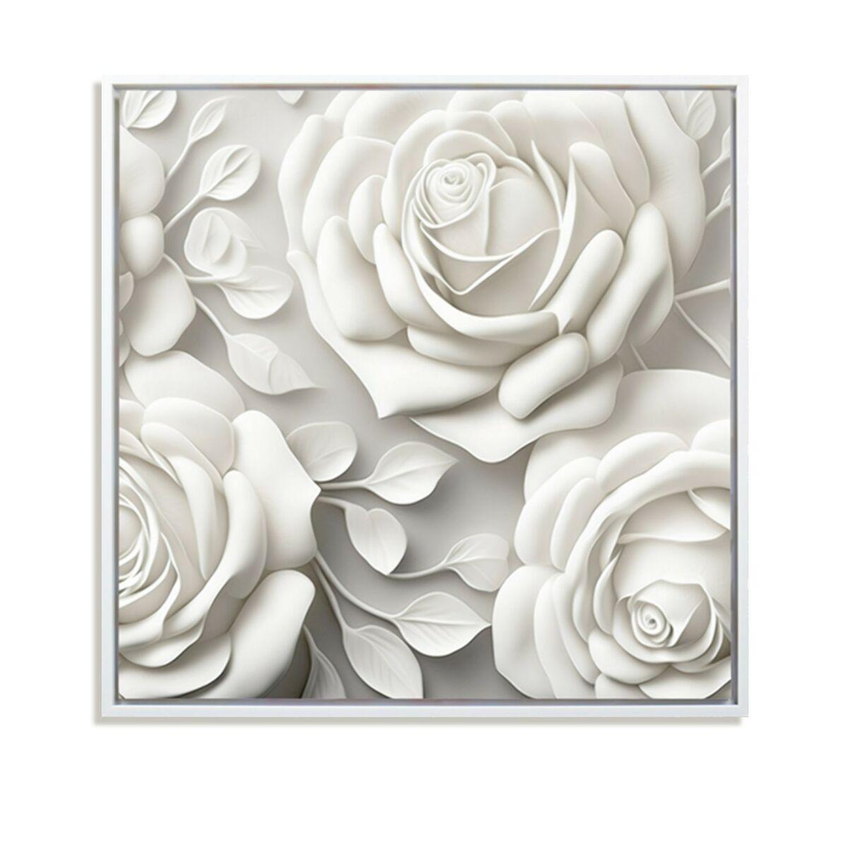 Lienzo Versa Blanco Rosa Rosas 2,5 x 40 x 40 cm