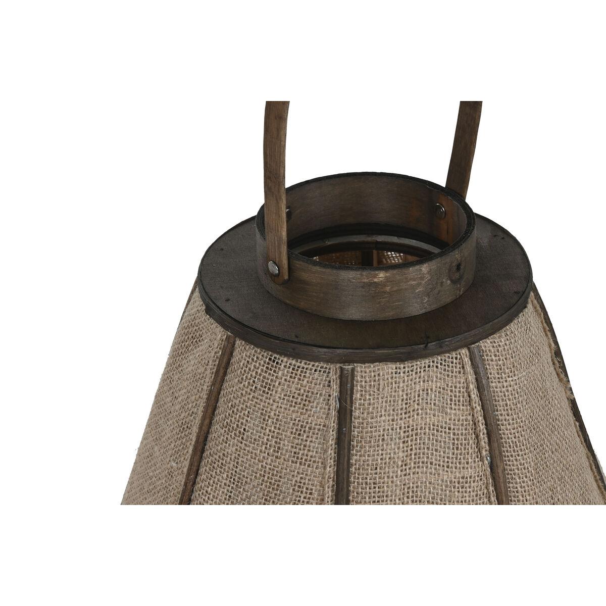 Portavelas Home ESPRIT Natural Yute Bambú 41,5 x 41,5 x 57 cm