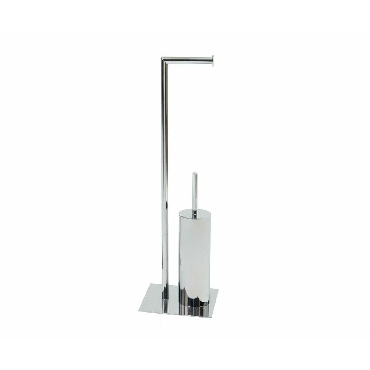 Portarrollos de Papel Higiénico con Soporte para Escobilla Alexandra House Living Plateado Metal cromado inoxidable 20 x 72 x 20