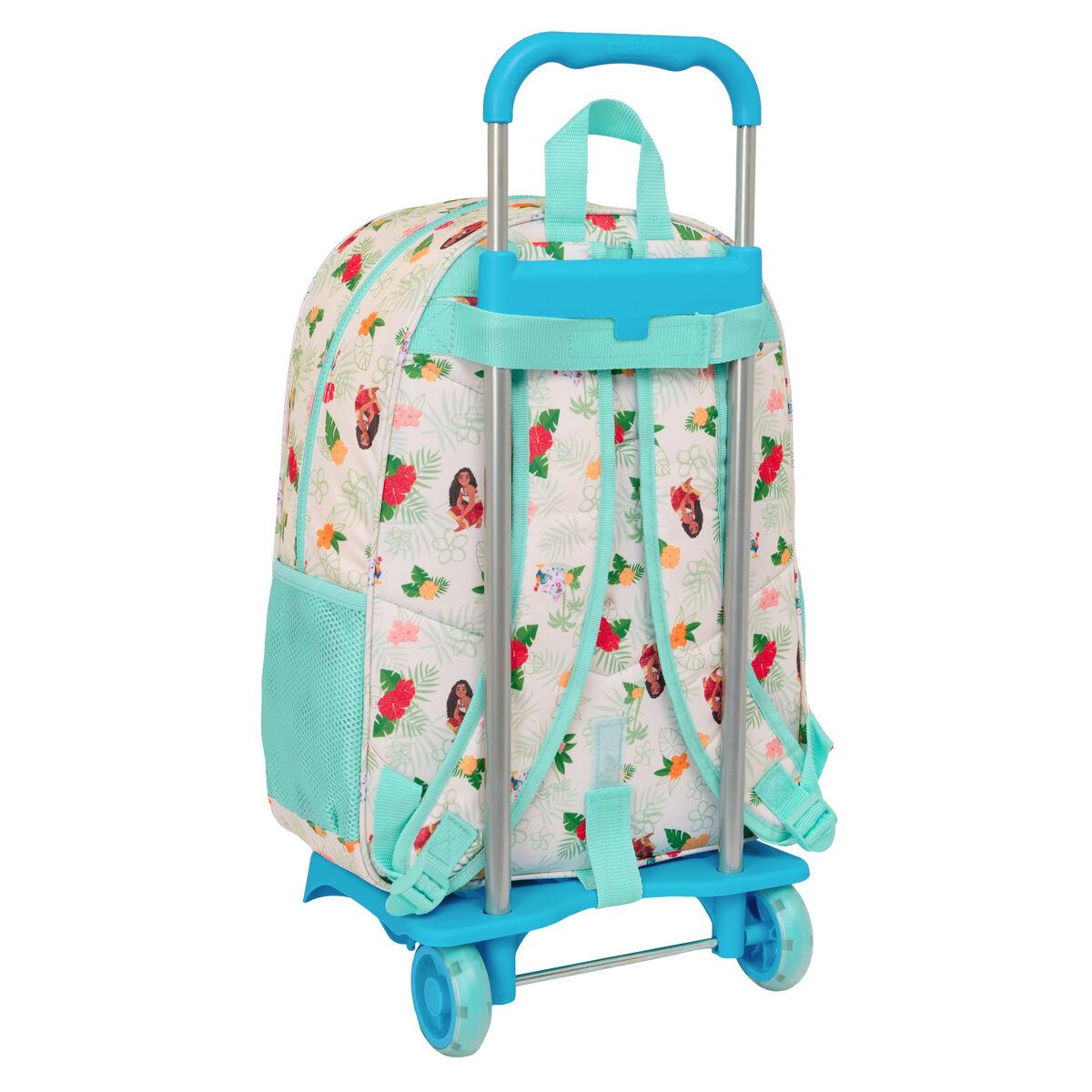 Mochila Escolar con Ruedas Vaiana Azul Beige 33 x 42 x 14 cm