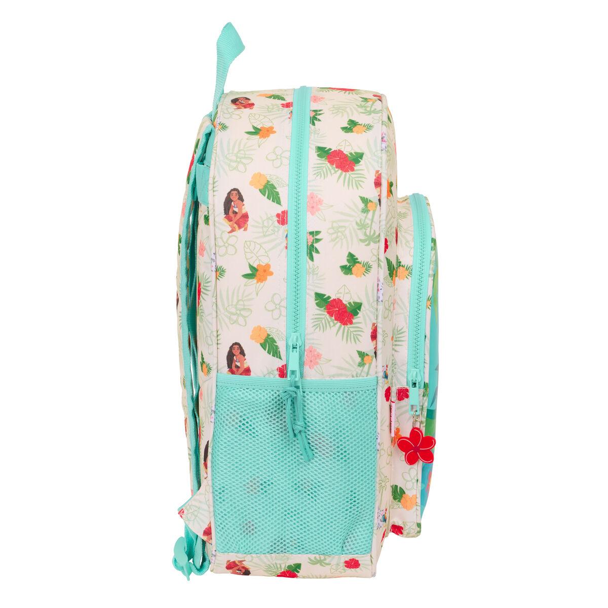 Mochila Escolar Vaiana Azul Beige 33 x 42 x 14 cm