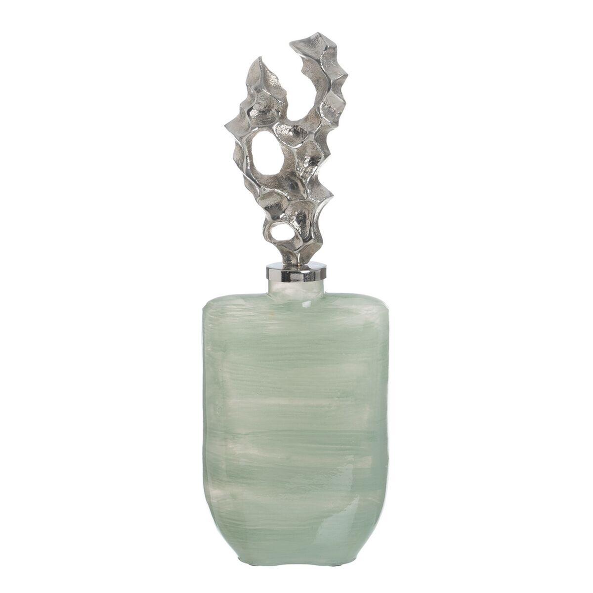 Botella Verde Plateado 16 x 10 x 46 cm Decorativa
