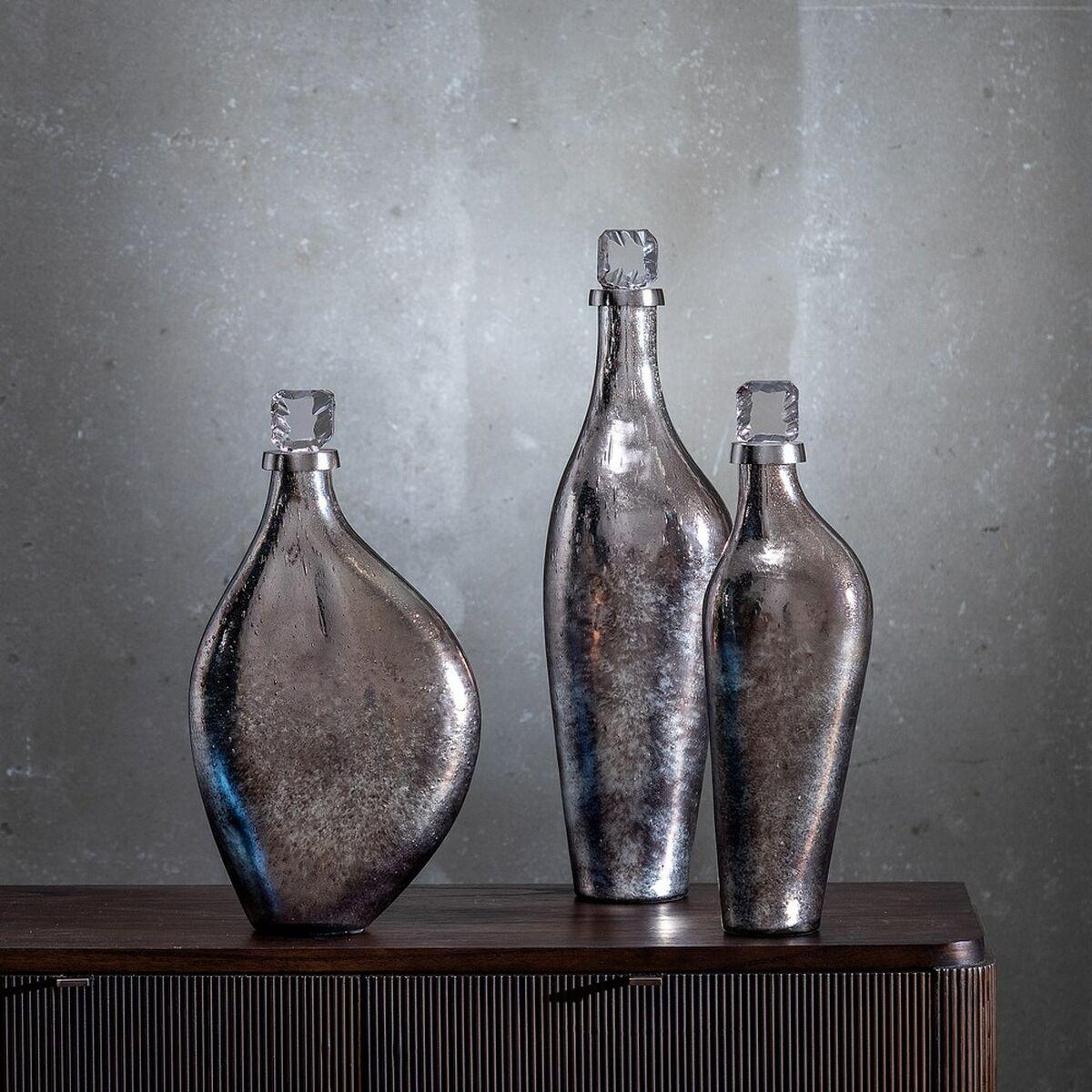 Botella Plateado 13 x 10 x 43 cm Decorativa