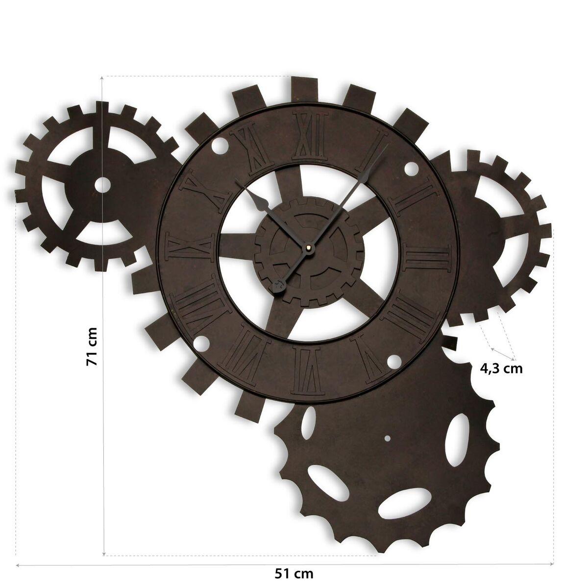 Reloj de Pared Versa Volga Metal 4,3 x 71 x 51 cm