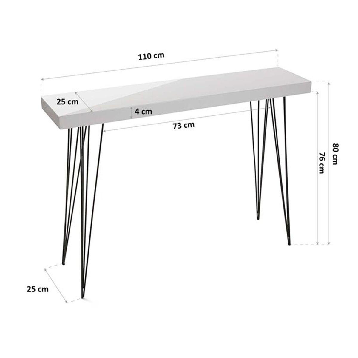Consola Versa Dallas         Blanco 25 x 80 x 110 cm