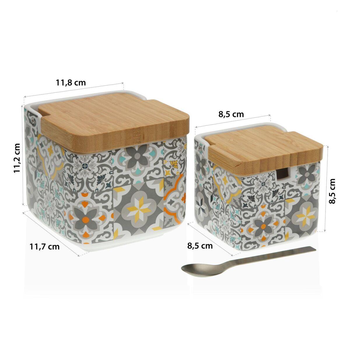 Set de Cocina Versa Alfama Cerámica 11,8 x 11,2 x 11,7 cm Salero Azucarero
