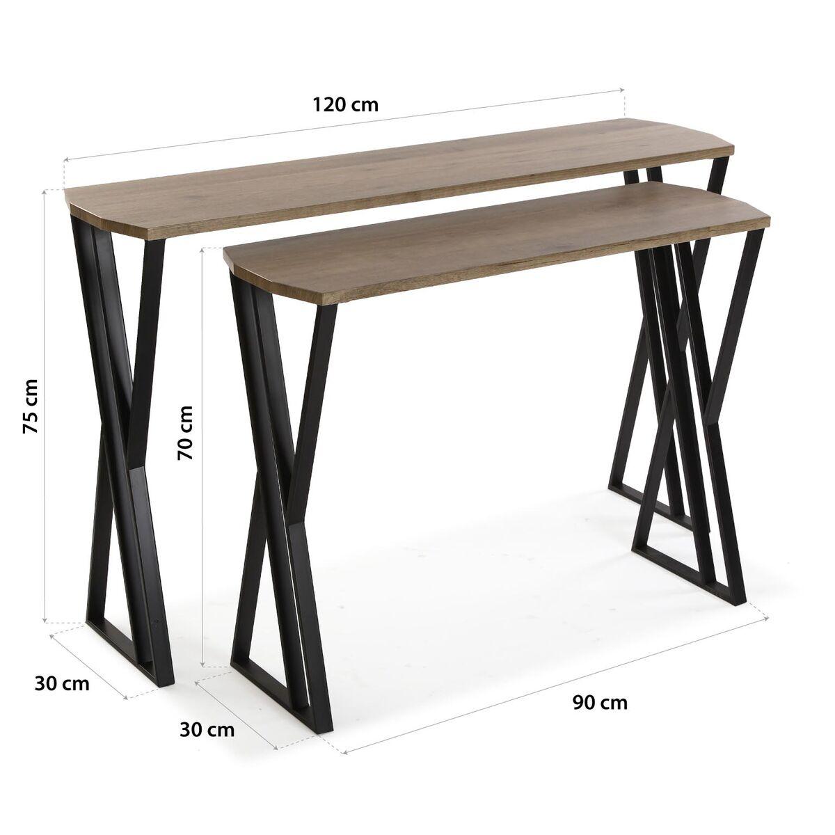 Juego de 2 mesas Versa Oakland 30 x 75 x 120 cm (2 Piezas)