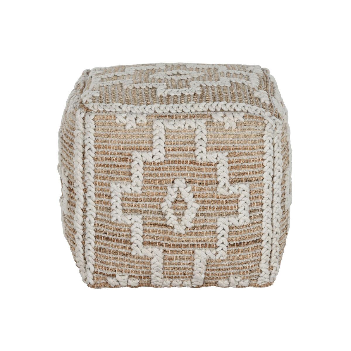 Reposapiés Home ESPRIT Blanco Natural 45 x 45 x 45 cm