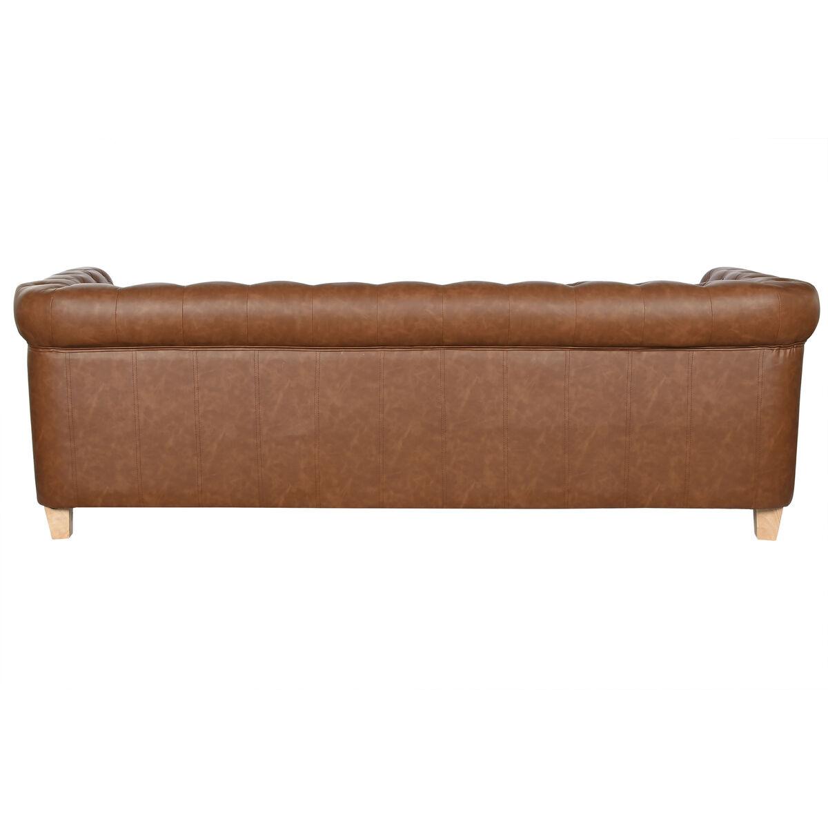 Sofá de 3 Plazas Home ESPRIT Marrón Natural Vintage 218 X 78 X 70 cm