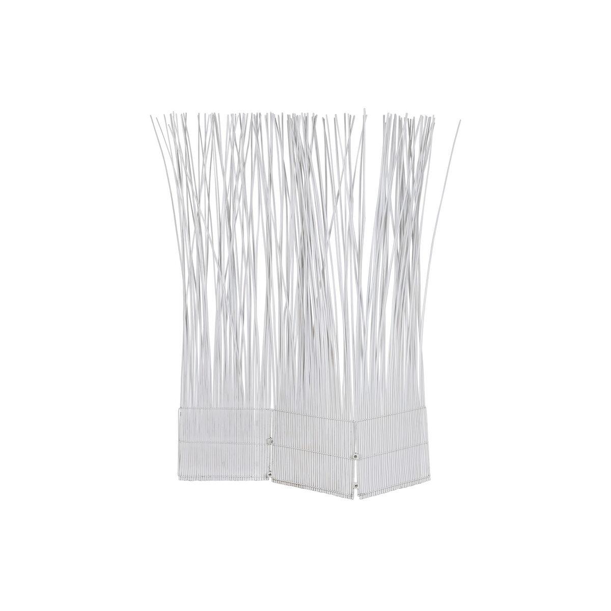 Biombo Home ESPRIT Blanco Metal Mimbre 135 x 3 x 170 cm