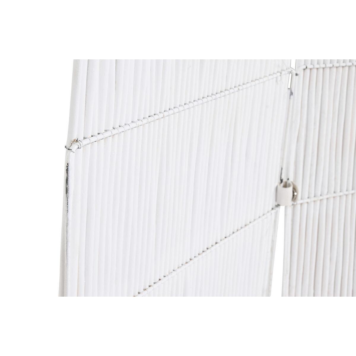 Biombo Home ESPRIT Blanco Metal Mimbre 135 x 3 x 170 cm