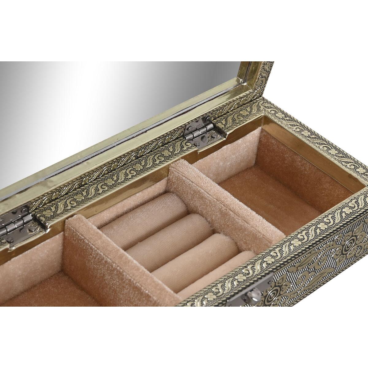 Caja-Joyero Home ESPRIT Blanco Champán Madera Aluminio 22,5 x 10 x 6,5 cm