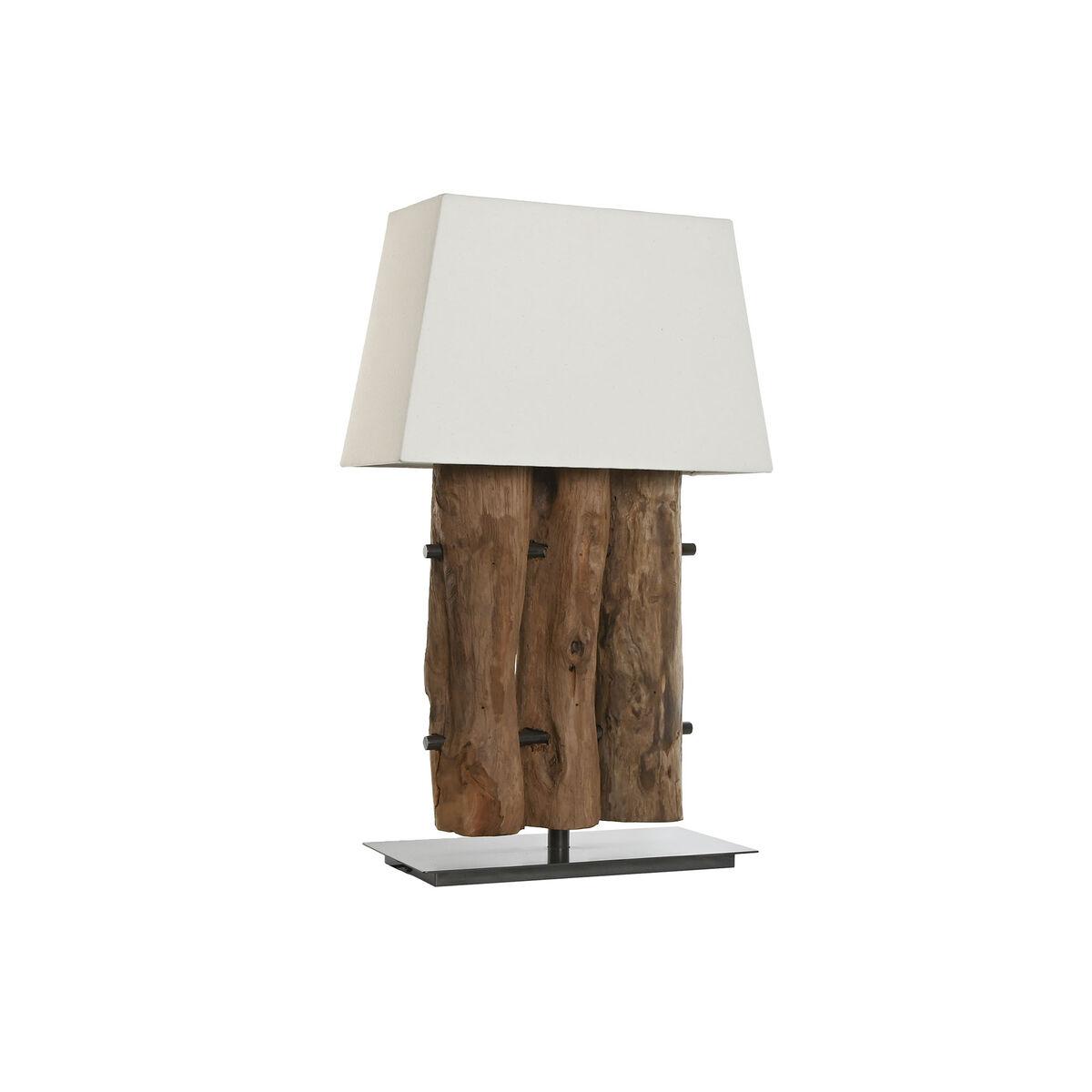 Lámpara de mesa Home ESPRIT Hierro madera de teca 40 X 20 X 80 cm