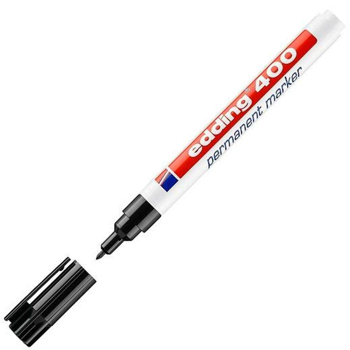 Rotulador permanente Edding 400-01 Negro 1 mm (10 Unidades)