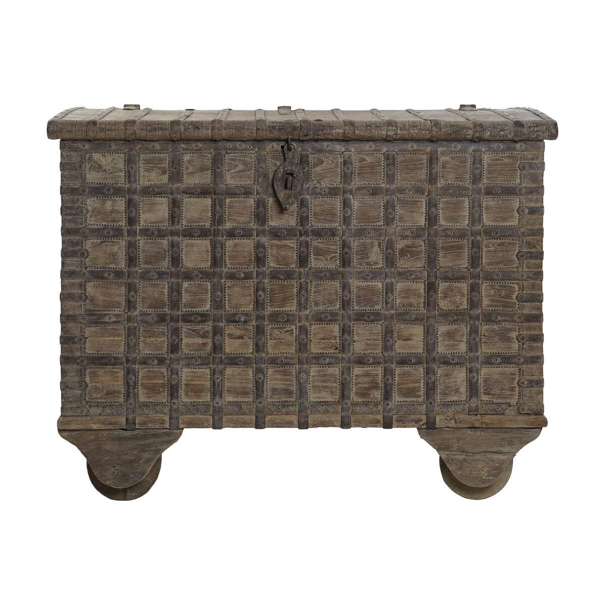 Arcón Home ESPRIT Natural madera de teca Pieza única 118 X 66 X 87 cm