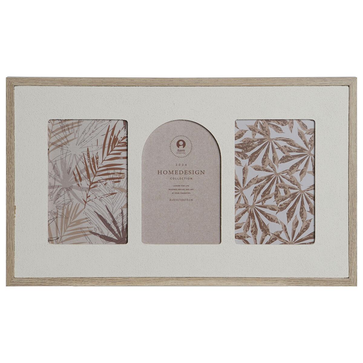 Marco de Fotos Home ESPRIT Beige Cristal Madera MDF Escandinavo 39 X 2 X 24 cm
