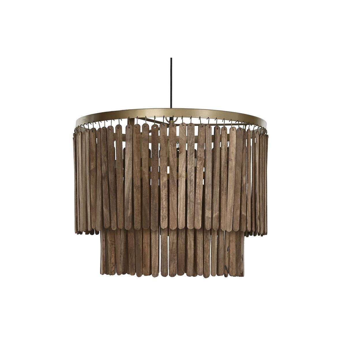 Lámpara de Techo Home ESPRIT Marrón Dorado Madera Metal Madera de mango 50 W 60 x 60 x 48 cm