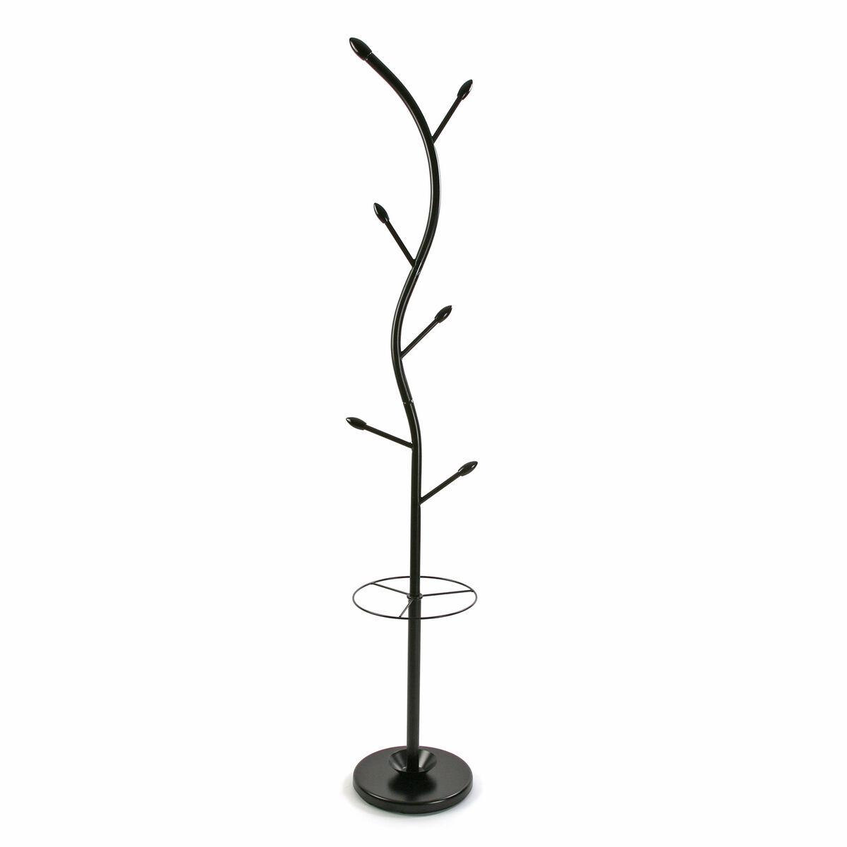 Perchero de Pie Versa Derby Negro Metal Minimalista 30 x 185 x 30 cm