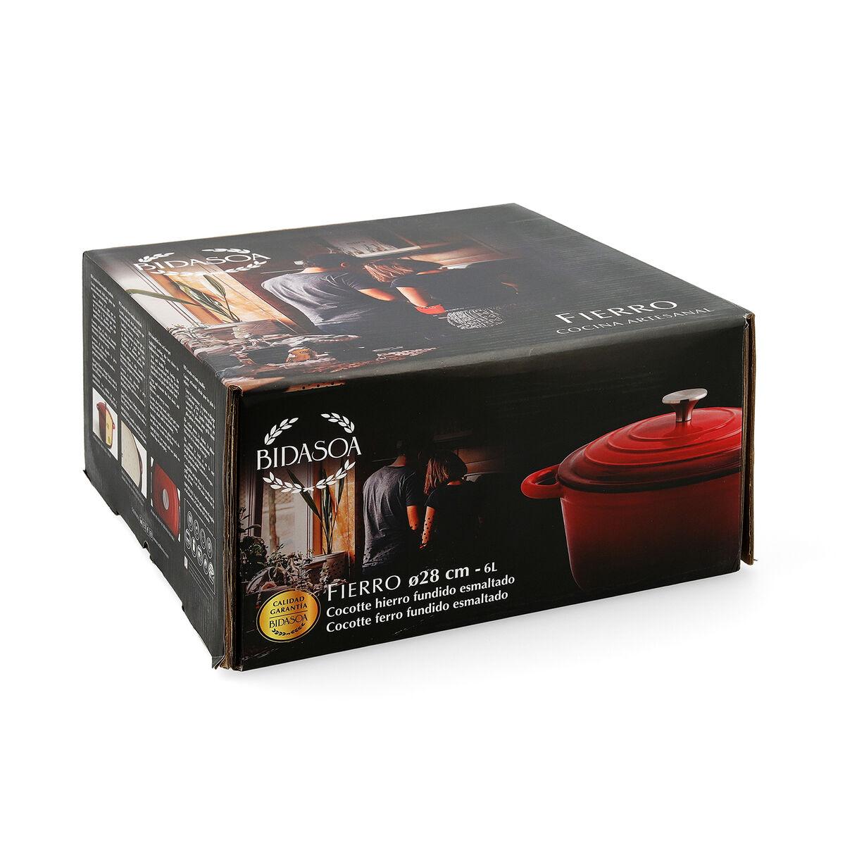 Cacerola Con Tapa Bidasoa Fierro Rojo Ø 28 cm 6 L (2 Unidades)