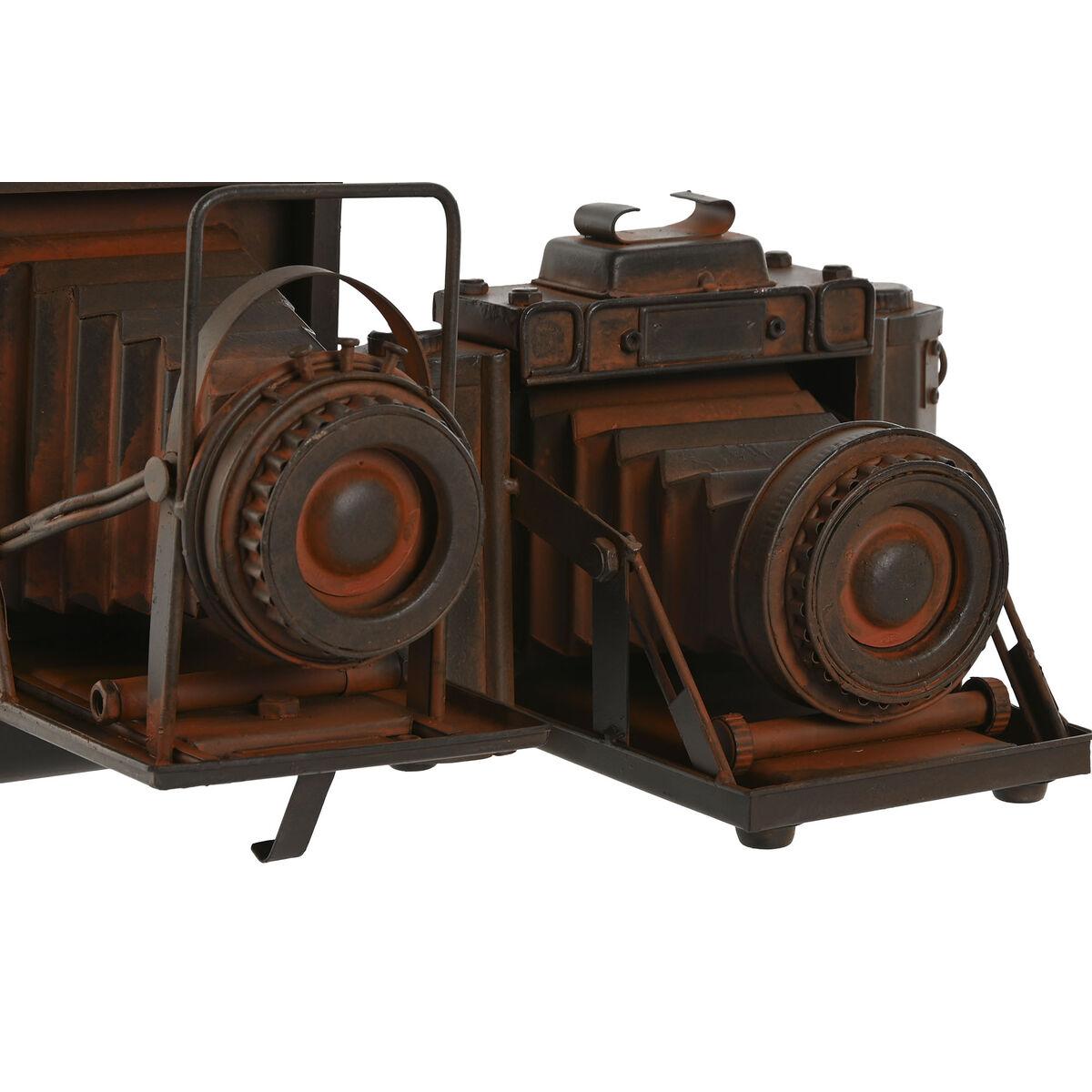 Figura Decorativa Home ESPRIT Bronce Cámara de fotos Vintage 18 x 13,5 x 14 cm (2 Unidades)