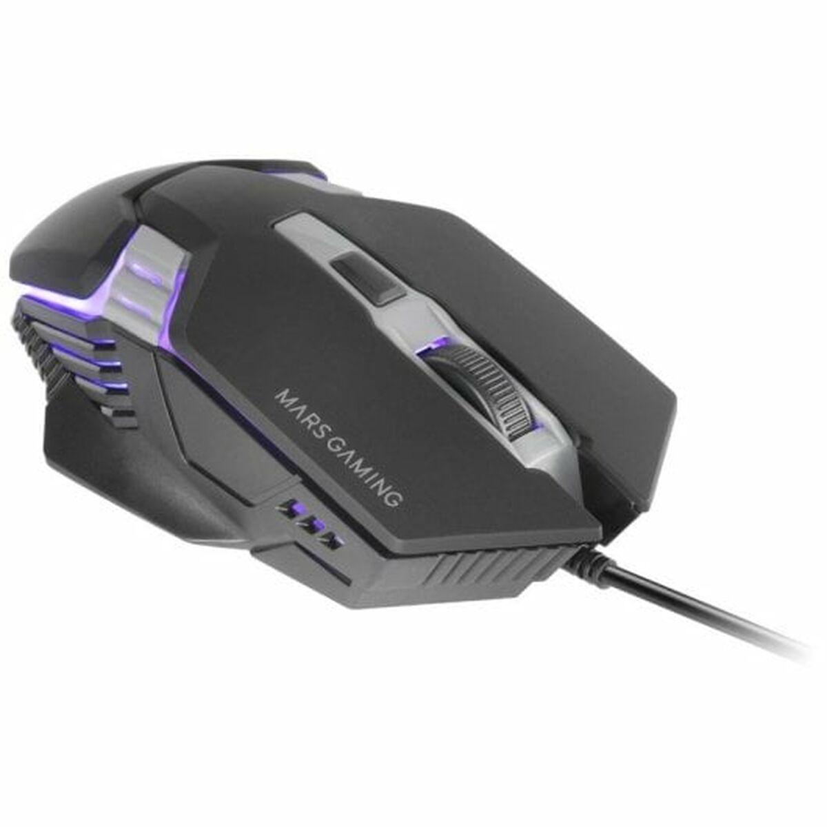 Ratón Gaming Mars Gaming Negro 4000 dpi